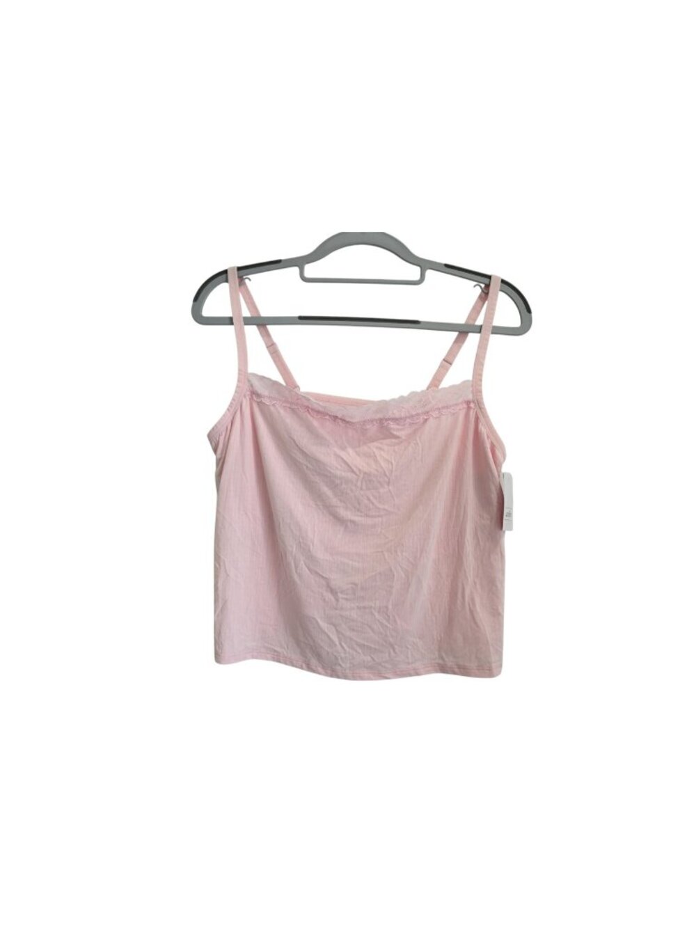 NWT Auden Modal Blend Lace Trim Unlined Cami Top Sz XXL Light Pink Sleeveless